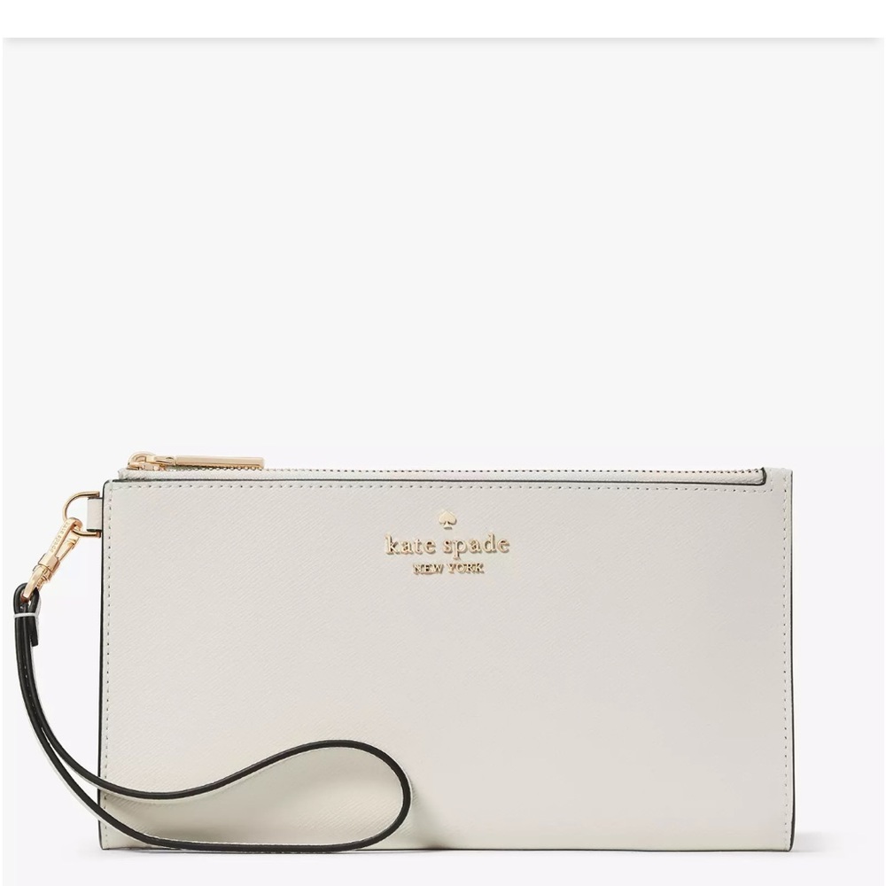 KATE SPADE Madison Double Zip Wristlet Meringue color - Picture 2 of 14